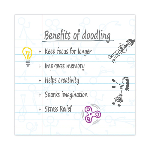 Roaring Spring DoodleWrite Notebooks, 1-Subject, Medium/College Rule, White Cover, (60) Sheets, 24/Carton (11100CS)