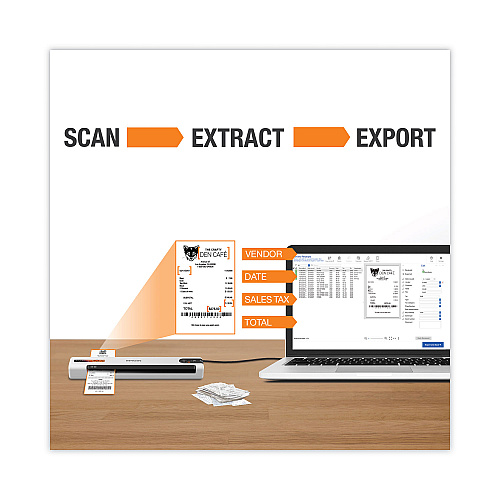 Epson RapidReceipt RR-60 Scanner, Scans Up to 8.5 x 72, 600 dpi Optical Resolution (B11B252204SE)