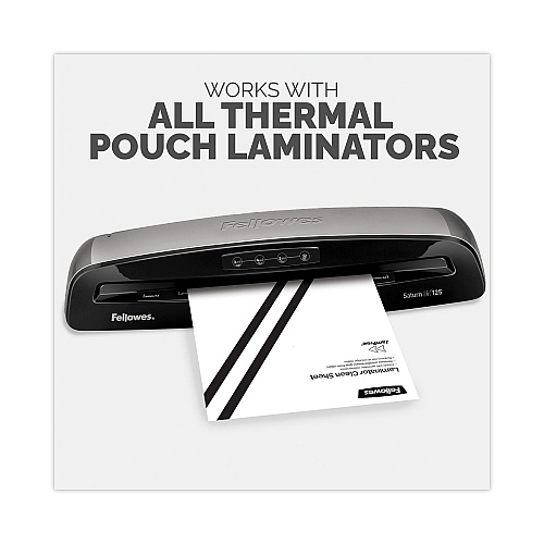 Fellowes Laminator Cleaning Sheets, 3 to 10 mil, 8.5" x 11", White, 10/Pack (5320603)