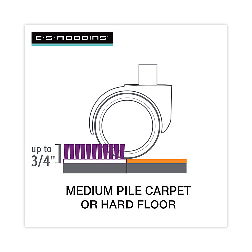 ES Robbins Floor+Mate, For Hard Floor to Medium Pile Carpet up to 0.75", 36 x 48, Black (121541)