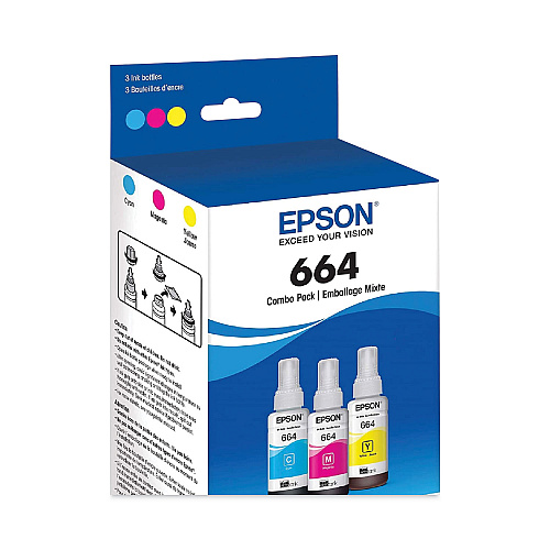Epson T664520-S (664) Ultra High-Yield Ink, Cyan/Magenta/Yellow