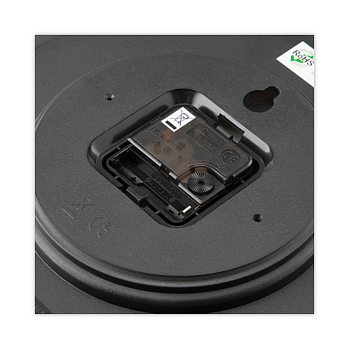 Universal Whisper Quiet Clock, 12" Overall Diameter, Black Case, 1 AA (sold separately) (UNV10451)