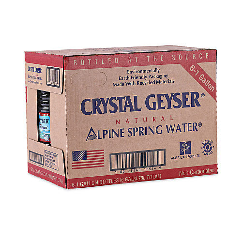 Crystal Geyser Alpine Spring Water, 1 Gal Bottle, 6/Carton (12514CT)