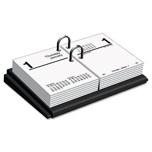 AT-A-GLANCE Desk Calendar Base for Loose-Leaf Refill, 3 x 3.75, Black (E1900)