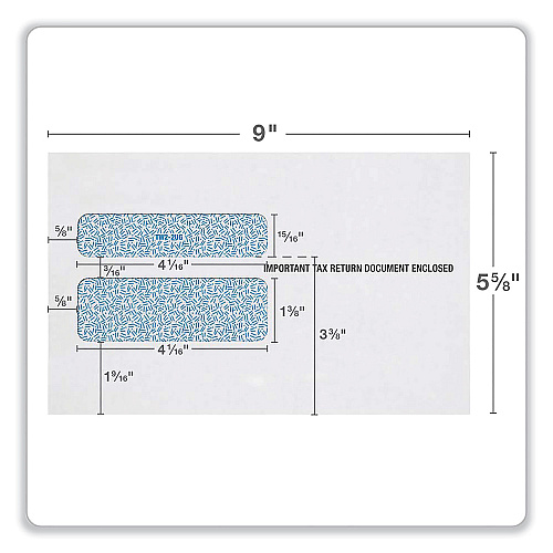 Adams W-2 Gummed Seal Double-Window Envelopes, Commercial Flap, Gummed Closure, 5.63 x 9, White, 24/Pack (2219LSR)