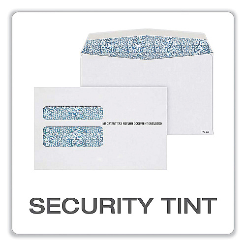 Adams W-2 Gummed Seal Double-Window Envelopes, Commercial Flap, Gummed Closure, 5.63 x 9, White, 24/Pack (2219LSR)