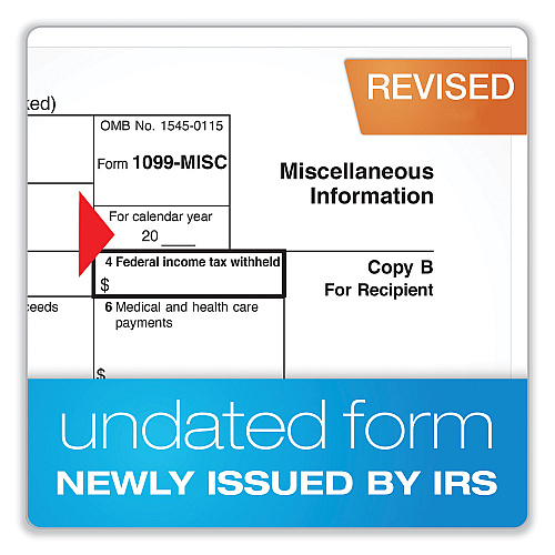 Adams 4-Part 1099-MISC Tax Form Kit with Security Envelopes and Tax Forms Helper, 2024, 8 x 5, 2 Forms/Sheet, 10 Forms Total (22907KIT)