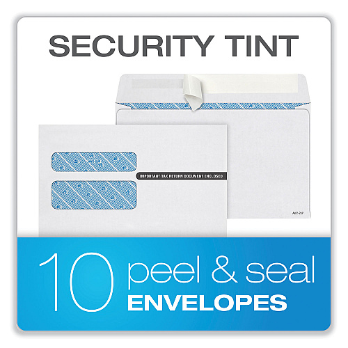 Adams 6-Part W-2 Tax Form Kit with Security Envelopes and Tax Forms Helper, 2024, 8 x 5.5, 2 Forms/Sheet, 10 Forms Total (22908KIT)