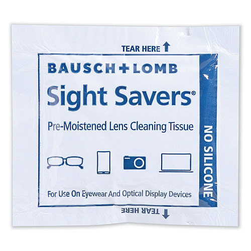 Bausch & Lomb Sight Savers Premoistened Lens Cleaning Tissues, 8 x 5, 100/Box (8574GM)