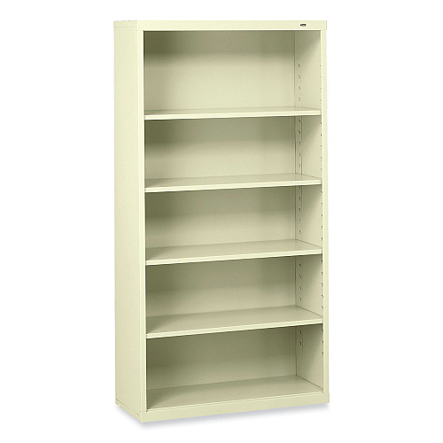Tennsco Metal Bookcase, Five-Shelf, 34.5w x 13.5d x 66h, Putty (B66PY)