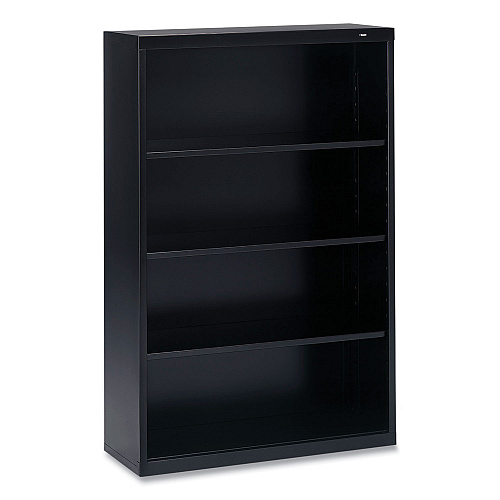 Tennsco Metal Bookcase, Four-Shelf, 34.5w x 13.5d x 52.5h, Black (B53BK)