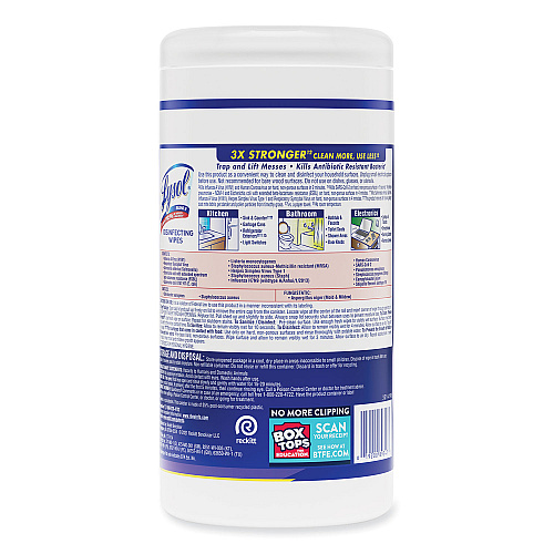 Lysol&reg; Disinfecting Wipes, Early Morning Breeze, 80 Wipes, 6 Canisters (89347CT)