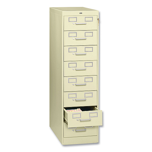 Tennsco Eight-Drawer Multimedia/Card File Cabinet, Putty, 15" x 28.5" x 52" (CF846PY)