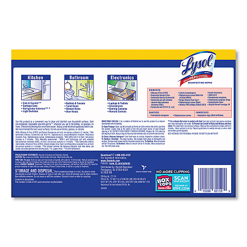 Lysol&reg; Disinfecting Wipes, Lemon Lime, 105 Wipes, 3 Canisters (82159PK)
