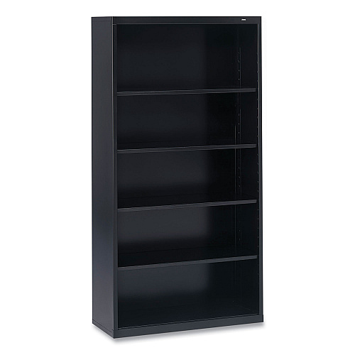 Tennsco Metal Bookcase, Five-Shelf, 34.5w x 13.5d x 66h, Black (B66BK)