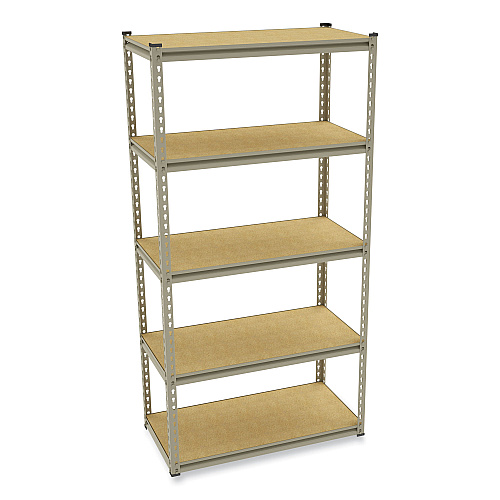 Tennsco Stur-D-Stor Shelving, Five-Shelf, 36.5w x 18.5d x 72h, Sand (LSS361872)