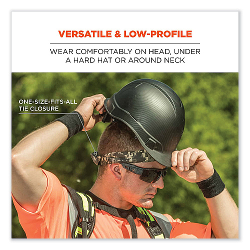 ergodyne Chill-Its 6700 Cooling Bandana Polymer Tie Headband, One Size Fits Most, Navy Western (12306)
