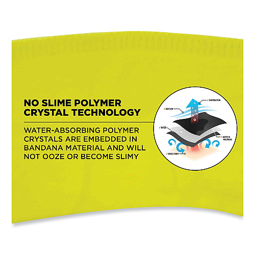 ergodyne Chill-Its 6702 Cooling Embedded Polymers Tie Bandana, One Size Fits Most, Lime (12397)