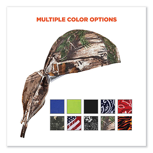 ergodyne Chill-Its 6615 High-Performance Bandana Doo Rag with Terry Cloth Sweatband, One Size Fits Most, RealTree Xtra (12475)