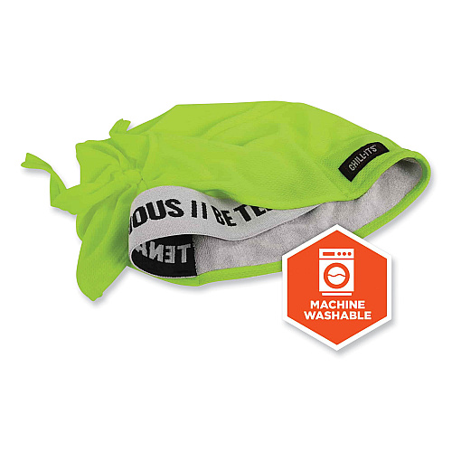 ergodyne Chill-Its 6615 High-Performance Bandana Doo Rag with Terry Cloth Sweatband, One Size Fits Most, Lime (12476)