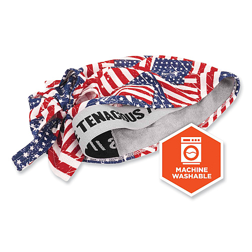 ergodyne Chill-Its 6615 High-Performance Bandana Doo Rag with Terry Cloth Sweatband, One Size Fits Most, Stars and Stripes (12477)