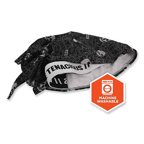 ergodyne Chill-Its 6615 High-Performance Bandana Doo Rag with Terry Cloth Sweatband, One Size Fits Most, Skulls (12519)