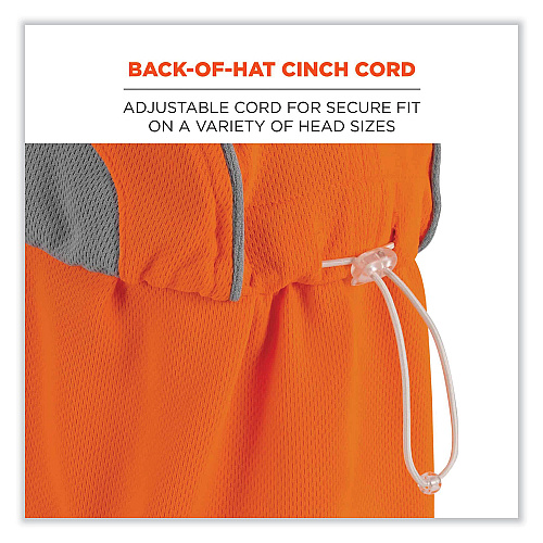 ergodyne Chill-Its 6650 High-Performance Hat Plus Neck Shade, Polyester, One Size Fits Most, Orange (12521)