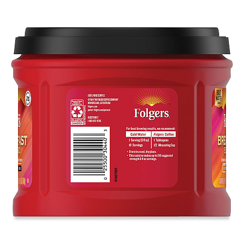 Folgers Coffee, Breakfast Blend, 22.6 oz Canister (SMU20529)