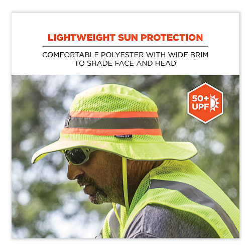ergodyne Chill-Its 8935MF Hi-Vis Microfiber Ranger Sun Hat, Small/Medium, Lime (12593)