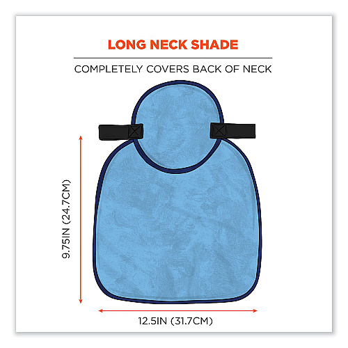 ergodyne Chill-Its 6717CT Cooling Hard Hat Pad and Neck Shade - PVA, 12.5 x 9.75, Blue (12596)