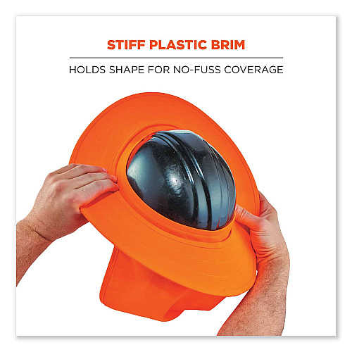 ergodyne Chill-Its 6660 Hard Hat Brim + Neck Shade, 19.5 x 9.75, Orange (12641)