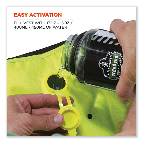 ergodyne Chill-Its 6685 Premium Dry Evaporative Cooling Vest with Zipper, Nylon, X-Large, Lime (12675)