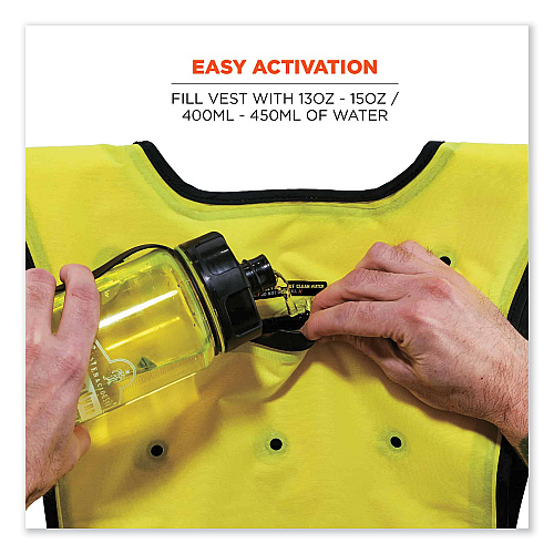 ergodyne Chill-Its 6687 Economy Dry Evaporative Cooling Elastic Waist Vest, Nylon, Large/X-Large, Lime (12685)