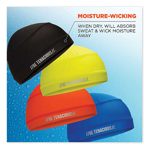 ergodyne Chill-Its 6632 Performance Knit Cooling Skull Cap, Polyester/Spandex, One Size Fits Most, Orange (12688)