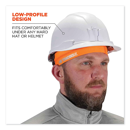 ergodyne Chill-Its 6632 Performance Knit Cooling Skull Cap, Polyester/Spandex, One Size Fits Most, Orange (12688)