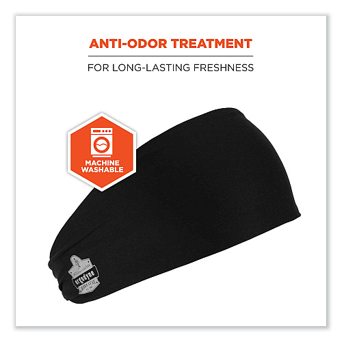 ergodyne Chill-Its 6634 Performance Knit Cooling Headband, Polyester/Spandex, One Size Fits Most, Black (12702)