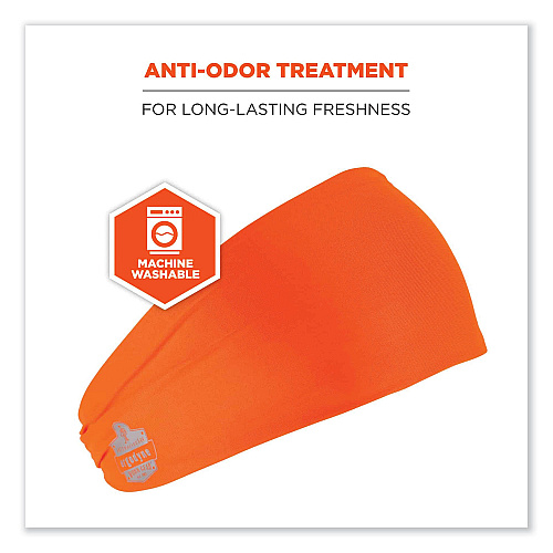 ergodyne Chill-Its 6634 Performance Knit Cooling Headband, Polyester/Spandex, One Size Fits Most, Orange (12704)