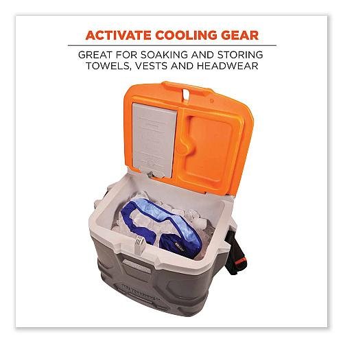 ergodyne Chill-Its 5170 17-Quart Industrial Hard Sided Cooler, Orange/Gray, 30/Pallet (13172)