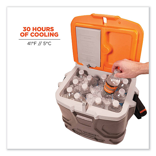 ergodyne Chill-Its 5170 17-Quart Industrial Hard Sided Cooler, Orange/Gray, 30/Pallet (13172)