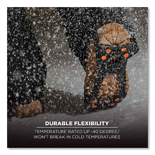 ergodyne Trex 6300TC One-Piece Slip-on Tungsten Carbide Ice Cleats, X-Large, Black, Pair (16735)