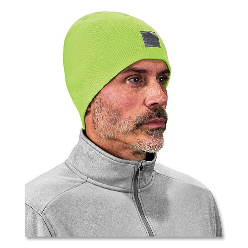ergodyne N-Ferno 6812 Rib Knit Beanie, One Size Fits Most, Lime (16813)