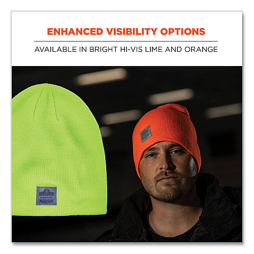 ergodyne N-Ferno 6812 Rib Knit Beanie, One Size Fits Most, Orange (16814)