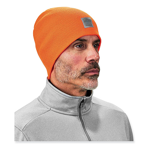 ergodyne N-Ferno 6812 Rib Knit Beanie, One Size Fits Most, Orange (16814)