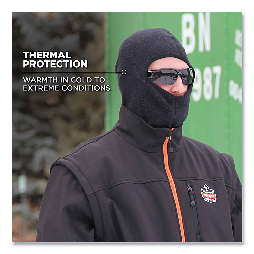ergodyne N-Ferno 6828 Modacrylic Blend FR Fleece Balaclava Face Mask, One Size Fits Most, Black (16828)