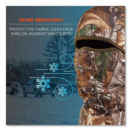 ergodyne N-Ferno 6823 Hinged Balaclava Face Mask, Fleece, One Size Fits Most, Realtree Edge (16833)
