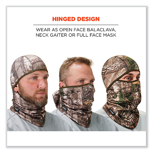 ergodyne N-Ferno 6823 Hinged Balaclava Face Mask, Fleece, One Size Fits Most, Realtree Edge (16833)