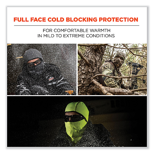 ergodyne N-Ferno 6823 Hinged Balaclava Face Mask, Fleece, One Size Fits Most, Lime (16834)