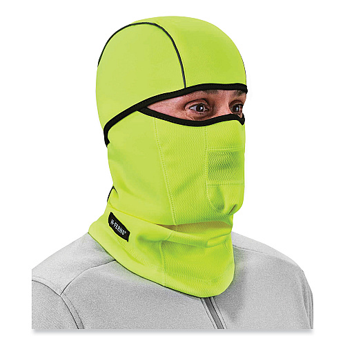 ergodyne N-Ferno 6823 Hinged Balaclava Face Mask, Fleece, One Size Fits Most, Lime (16834)