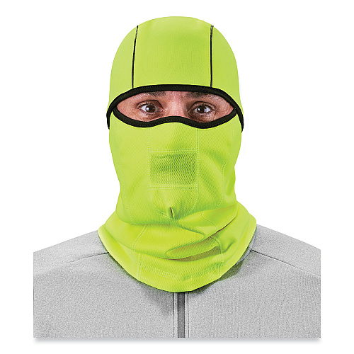 ergodyne N-Ferno 6823 Hinged Balaclava Face Mask, Fleece, One Size Fits Most, Lime (16834)