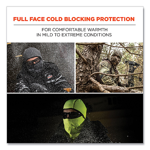 ergodyne N-Ferno 6823 Hinged Balaclava Face Mask, Fleece, One Size Fits Most, Gray (16835)